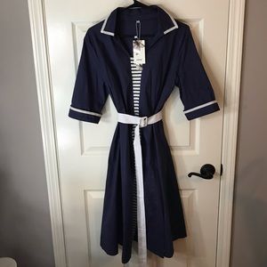 NEW Navy 1950’s pinup / rockabilly /nautical dress